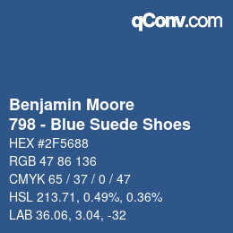 Color code: Benjamin Moore - 798 - Blue Suede Shoes | qconv.com