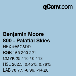 Color code: Benjamin Moore - 800 - Palatial Skies | qconv.com