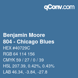Color code: Benjamin Moore - 804 - Chicago Blues | qconv.com