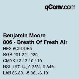 Farbcode: Benjamin Moore - 806 - Breath Of Fresh Air | qconv.com