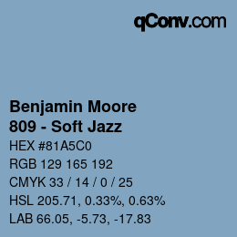 Código de color: Benjamin Moore - 809 - Soft Jazz | qconv.com