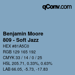 カラーコード: Benjamin Moore - 809 - Soft Jazz | qconv.com