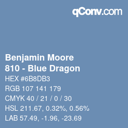 Color code: Benjamin Moore - 810 - Blue Dragon | qconv.com