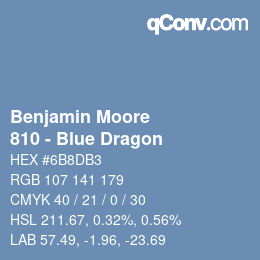 Code couleur: Benjamin Moore - 810 - Blue Dragon | qconv.com