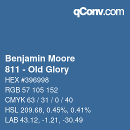 カラーコード: Benjamin Moore - 811 - Old Glory | qconv.com