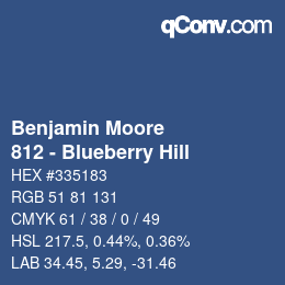 Farbcode: Benjamin Moore - 812 - Blueberry Hill | qconv.com