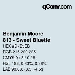 Code couleur: Benjamin Moore - 813 - Sweet Bluette | qconv.com