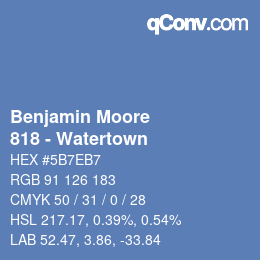 Código de color: Benjamin Moore - 818 - Watertown | qconv.com