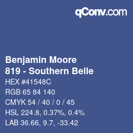 Código de color: Benjamin Moore - 819 - Southern Belle | qconv.com
