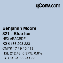 Color code: Benjamin Moore - 821 - Blue Ice | qconv.com