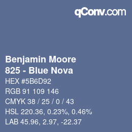 Color code: Benjamin Moore - 825 - Blue Nova | qconv.com