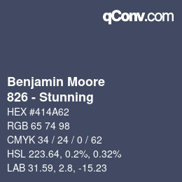 Color code: Benjamin Moore - 826 - Stunning | qconv.com