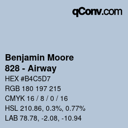 Code couleur: Benjamin Moore - 828 - Airway | qconv.com