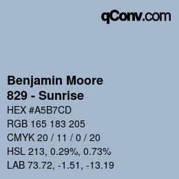 Farbcode: Benjamin Moore - 829 - Sunrise | qconv.com