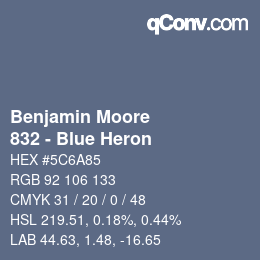Color code: Benjamin Moore - 832 - Blue Heron | qconv.com