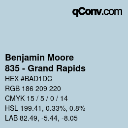 Code couleur: Benjamin Moore - 835 - Grand Rapids | qconv.com