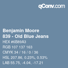 Farbcode: Benjamin Moore - 839 - Old Blue Jeans | qconv.com