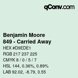 Farbcode: Benjamin Moore - 849 - Carried Away | qconv.com