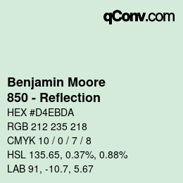 Código de color: Benjamin Moore - 850 - Reflection | qconv.com
