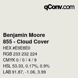 Código de color: Benjamin Moore - 855 - Cloud Cover | qconv.com