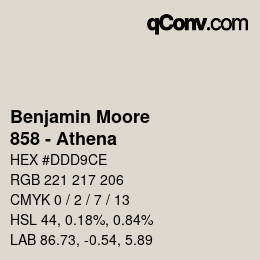 Code couleur: Benjamin Moore - 858 - Athena | qconv.com