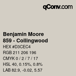 Código de color: Benjamin Moore - 859 - Collingwood | qconv.com