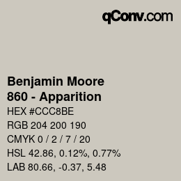 Color code: Benjamin Moore - 860 - Apparition | qconv.com