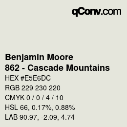 カラーコード: Benjamin Moore - 862 - Cascade Mountains | qconv.com