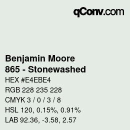 颜色代码: Benjamin Moore - 865 - Stonewashed | qconv.com