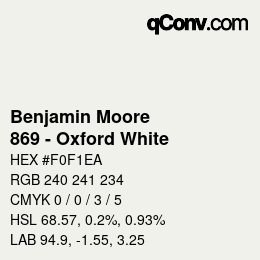 Farbcode: Benjamin Moore - 869 - Oxford White | qconv.com