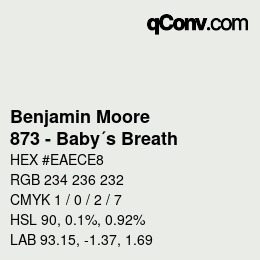 Code couleur: Benjamin Moore - 873 - Baby´s Breath | qconv.com