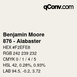 Farbcode: Benjamin Moore - 876 - Alabaster | qconv.com