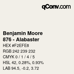 Color code: Benjamin Moore - 876 - Alabaster | qconv.com