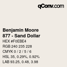 Código de color: Benjamin Moore - 877 - Sand Dollar | qconv.com