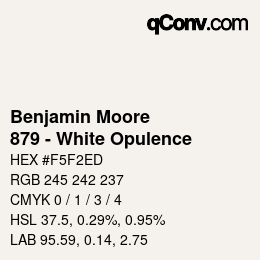 Code couleur: Benjamin Moore - 879 - White Opulence | qconv.com
