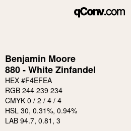 Color code: Benjamin Moore - 880 - White Zinfandel | qconv.com