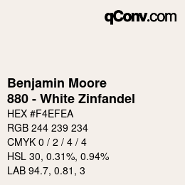 Code couleur: Benjamin Moore - 880 - White Zinfandel | qconv.com