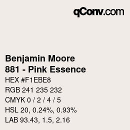 Color code: Benjamin Moore - 881 - Pink Essence | qconv.com