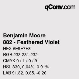 Color code: Benjamin Moore - 882 - Feathered Violet | qconv.com