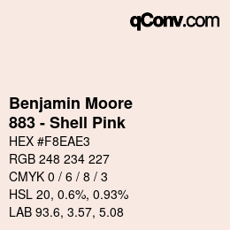 Código de color: Benjamin Moore - 883 - Shell Pink | qconv.com
