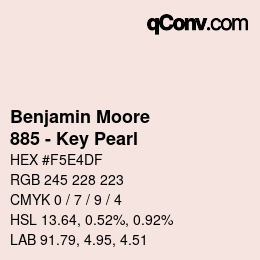 Color code: Benjamin Moore - 885 - Key Pearl | qconv.com