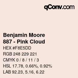 Code couleur: Benjamin Moore - 887 - Pink Cloud | qconv.com