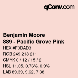 Color code: Benjamin Moore - 889 - Pacific Grove Pink | qconv.com