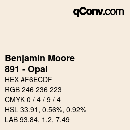 Color code: Benjamin Moore - 891 - Opal | qconv.com