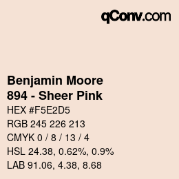 Color code: Benjamin Moore - 894 - Sheer Pink | qconv.com
