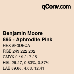 Color code: Benjamin Moore - 895 - Aphrodite Pink | qconv.com