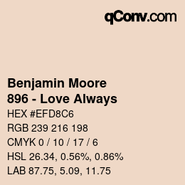 Color code: Benjamin Moore - 896 - Love Always | qconv.com