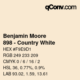 Color code: Benjamin Moore - 898 - Country White | qconv.com