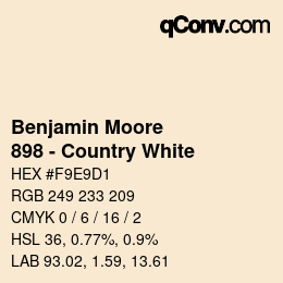 Código de color: Benjamin Moore - 898 - Country White | qconv.com