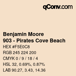 Color code: Benjamin Moore - 903 - Pirates Cove Beach | qconv.com